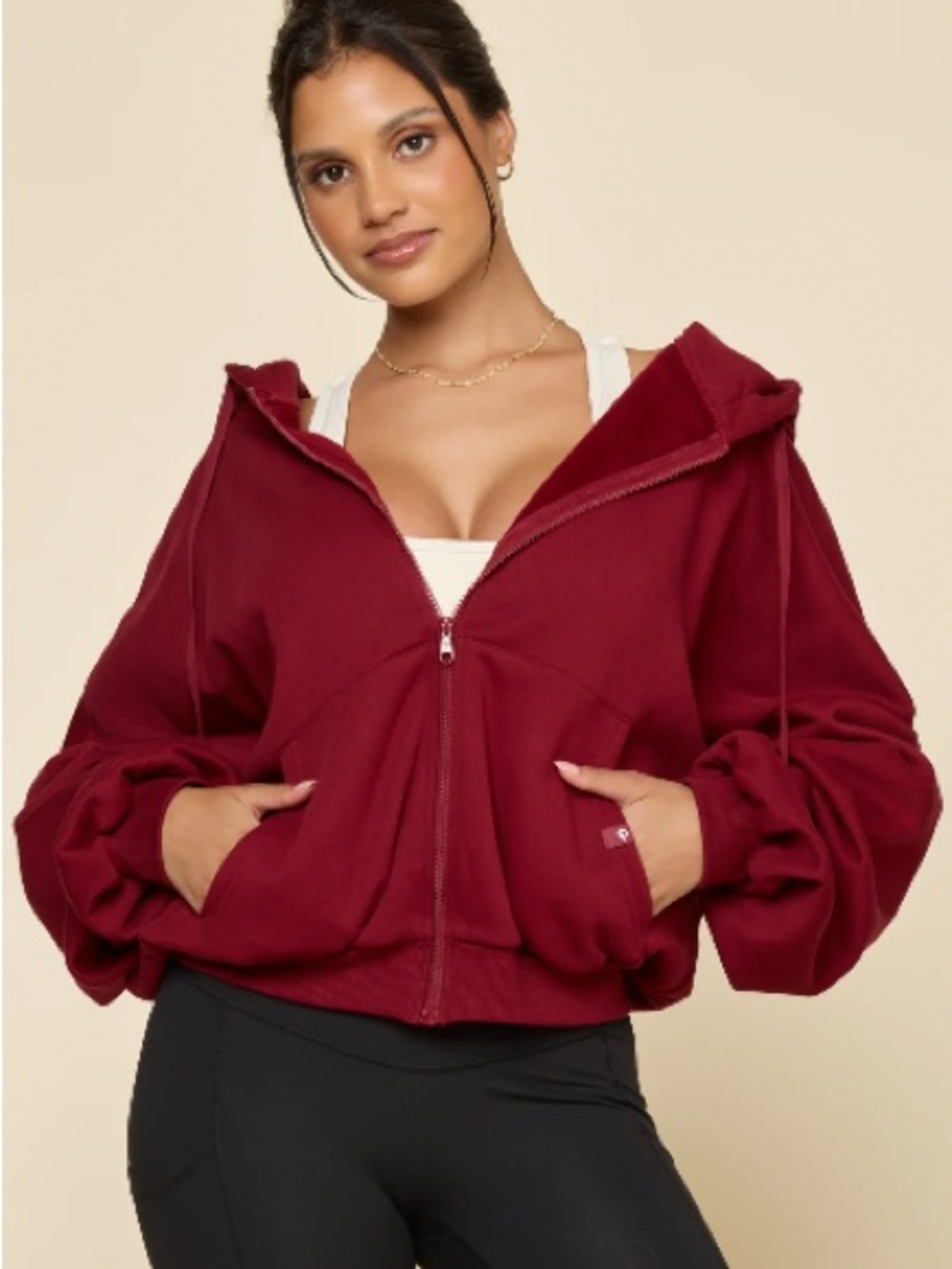 Popflex Zip Cloud Hoodie - Crimson L/XL